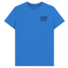 t-shirt with little Open Out logo on top left quadrant