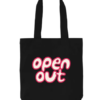 black tote with logo