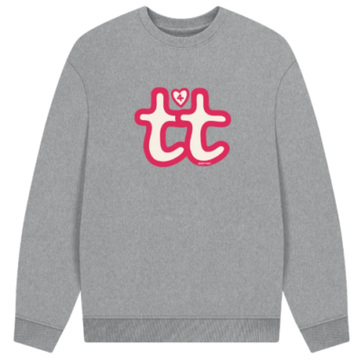 't4t' using the Open Out logo 't' on a sweater, designed by Greygory