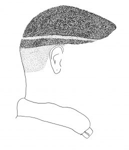 Drawing of a haircut without a face by Amy Pennington