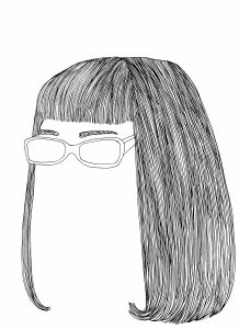 Drawing of a haircut without a face by Amy Pennington
