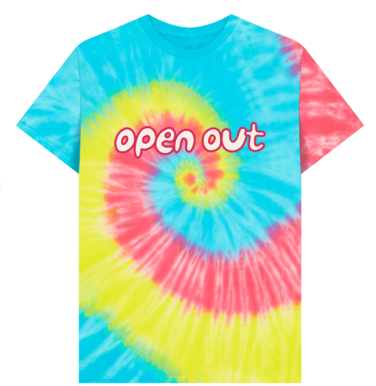 tie dye pink logo tee