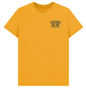 mustard little navy logo tee